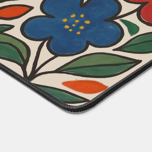 Retro 1960s Style Floral Pattern Bureaumat (Hoek)