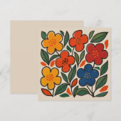 Retro 1960s Style Floral Pattern Kaart (Voorkant / Achterkant)