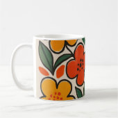 Retro 1960s Style Floral Pattern Koffiemok (Links)