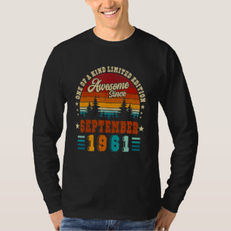 Retro 1961 Awesome Since September 1961  61th T-shirt