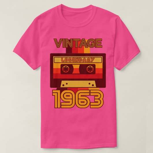  Retro 1963 Legendarisch Cassettebandje T-shirt (Design voorkant)