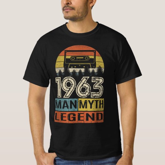  Retro 1963 Verjaardag Gift Man Myth Legend T-shirt (Voorkant)