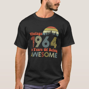 Retro 1964 60e verjaardag decoraties mannen vrouwe t-shirt