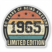 Retro 1965 60e verjaardag sticker (Voorkant)
