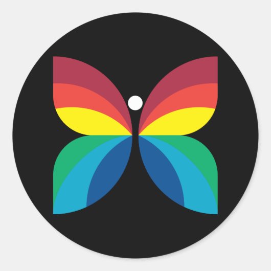 Retro 1966-1974 ronde sticker (Voorkant)