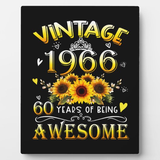 Retro 1966 60 Jaar Jong en Geweldig Fotoplaat (Voorkant)