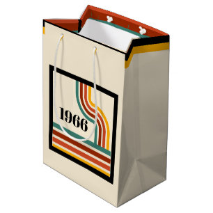 Retro 1966 60e verjaardag streep Vintage Medium Cadeauzakje