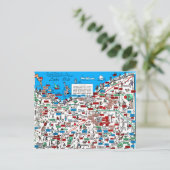 Retro 1966 Cleveland, briefkaart Ohio-kaart (Staand voorkant)