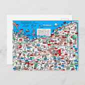 Retro 1966 Cleveland, briefkaart Ohio-kaart (Voorkant / Achterkant)