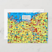 Retro 1966 Cleveland, briefkaart Ohio-kaart (Voorkant / Achterkant)