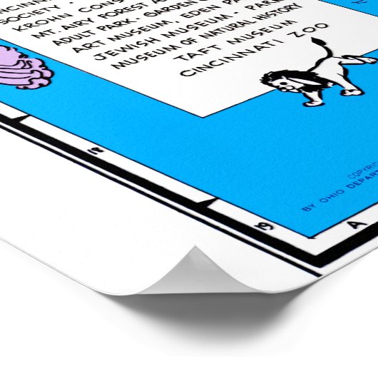 Retro 1966 Ohio cartoon map Poster (Hoek)