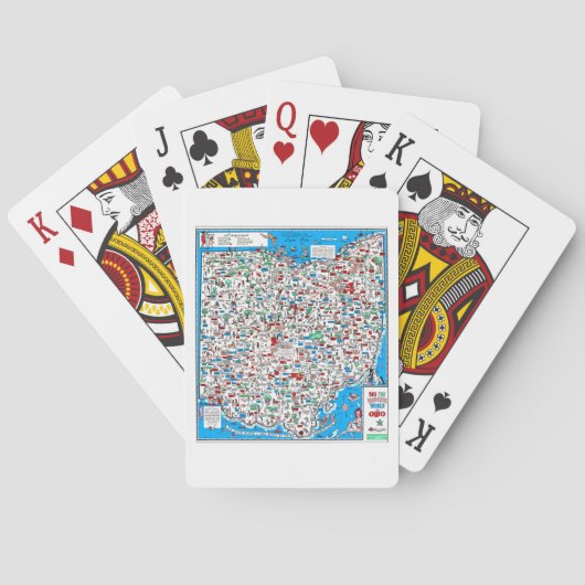 Retro 1966 Ohio-kaart Speelkaarten (Achterkant)