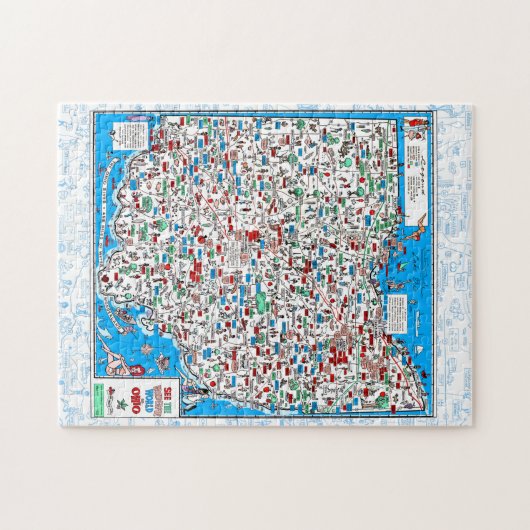 Retro 1966 Ohio map jigsaw puzzle 11"x14" 252 pcs Legpuzzel (Horizontaal)