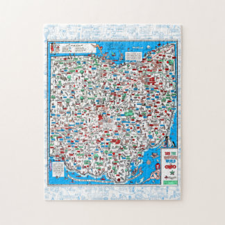 Retro 1966 Ohio map jigsaw puzzle 11"x14" 252 pcs Legpuzzel