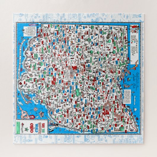 Retro 1966 Ohio map jigsaw puzzle 20"x20" 676 pcs Legpuzzel (Horizontaal)