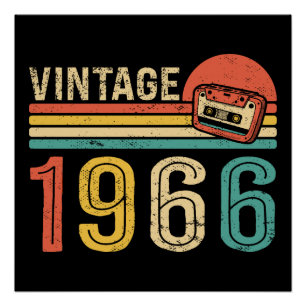 Retro 1966 Verjaardagsmuziek Cassettebandje 60e Ve Perfect Poster