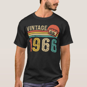 Retro 1966 Verjaardagsmuziek Cassettebandje 60e Ve T-shirt