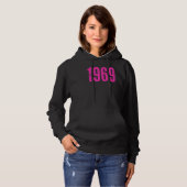 Retro 1969 Distress Rock & Roll Music 3 Hoodie (Voorkant volledig)