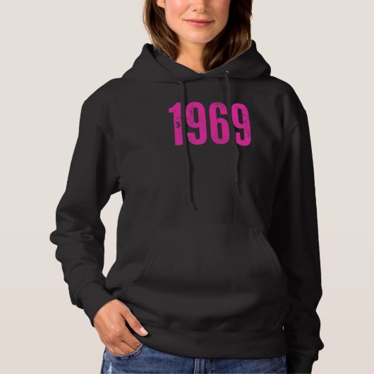 Retro 1969 Distress Rock & Roll Music 3 Hoodie (Voorkant)