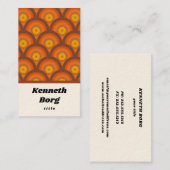  retro 1970 70 bruin sinaasappel visitekaartje (Voorkant / Achterkant)