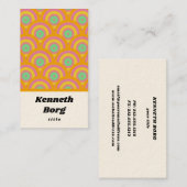 retro 1970 70 roze aqua visitekaartje (Voorkant / Achterkant)