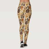 Retro 1970 Bloem Grafisch Leggings (Achterkant)