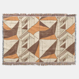 Retro 1970 geometrisch boogpatroon in verbrande si deken