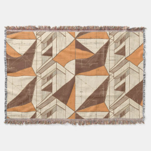 Retro 1970 geometrisch boogpatroon in verbrande si deken