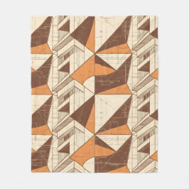 Retro 1970 geometrisch boogpatroon in verbrande si fleece deken