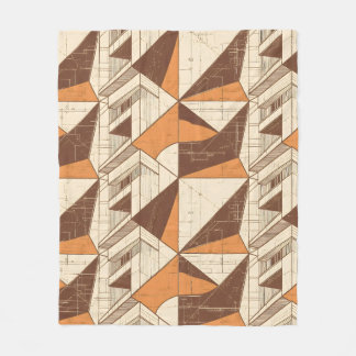Retro 1970 geometrisch boogpatroon in verbrande si fleece deken