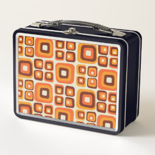 Retro 1970 jaren mid eeuws oranje en bruin geometr