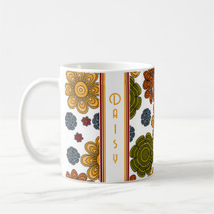 Retro 1970 Jaren Rood Groen Geel Oranje Bloem Koffiemok