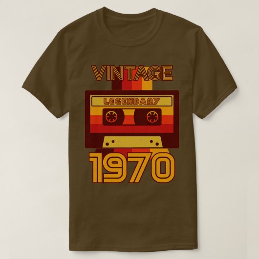  Retro 1970 Legendarische Cassette T-shirt (Design voorkant)