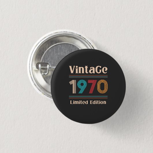 Retro 1970 Limited Edition 50th Birthday Ronde Button 3,2 Cm (Voorkant /achterkant)