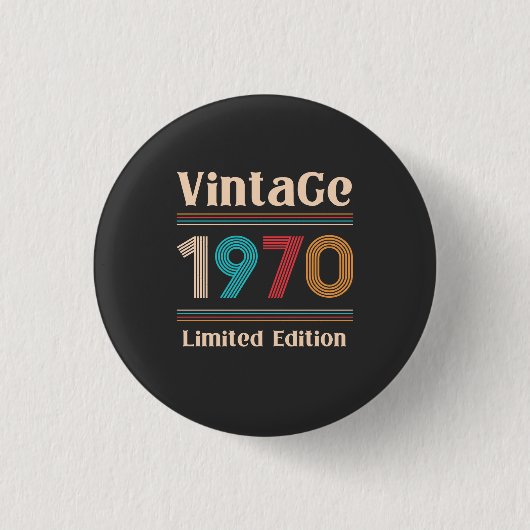 Retro 1970 Limited Edition 50th Birthday Ronde Button 3,2 Cm (Voorkant)