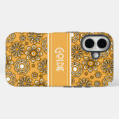 Retro 1970 mosterdgele bloem Case-Mate iPhone case (Achterkant (horizontaal))