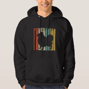 Retro 1970 S Pommeren Dog Silhouette Cracked Di Hoodie