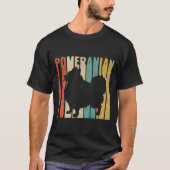 Retro 1970 S Pommeren Dog Silhouette Cracked Di T-shirt (Voorkant)