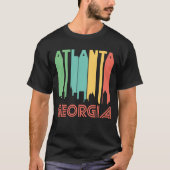 Retro 1970 Style Atlanta Georgia Skyline T-shirt (Voorkant)