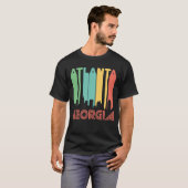 Retro 1970 Style Atlanta Georgia Skyline T-shirt (Voorkant volledig)