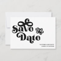 Retro 1970 typografie trouwkaart save the date