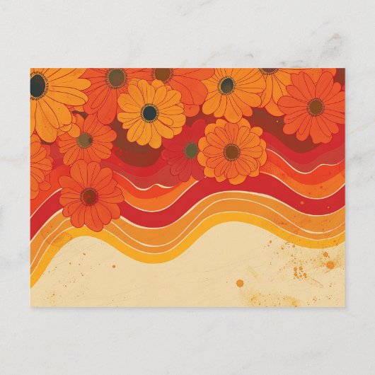 Retro 1970s 50e bruiloft Jubileum Save The Date Briefkaart (Achterkant)