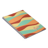 Retro 1970s Abstract Stripes Naam toevoegen Notitieboek (Rechterzijde)