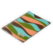 Retro 1970s Abstract Stripes Naam toevoegen Notitieboek (Linkerzijde)