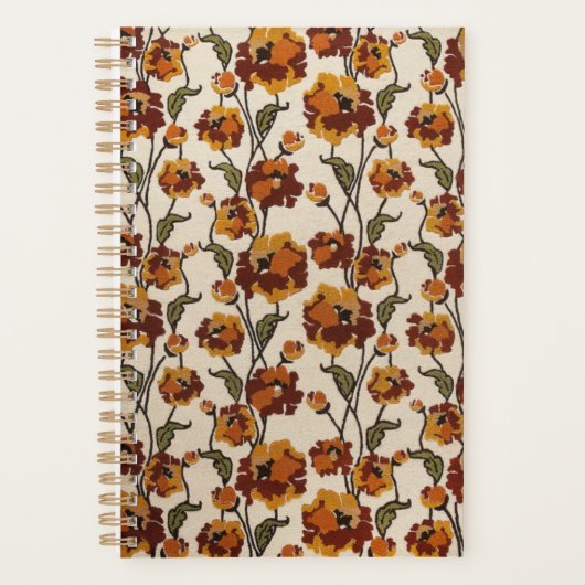 Retro 1970s Bekleding Stof Wekelijks/Maandelijks Planner (Voorkant)