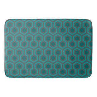 Retro 1970s Blauwgroen Turquoise Green Abstract Pa Badmat