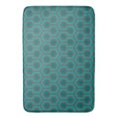 Retro 1970s Blauwgroen Turquoise Green Abstract Pa Badmat (Voorkant Verticaal)