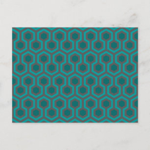 Retro 1970s Blauwgroen Turquoise Green Abstract Pa Briefkaart