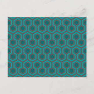 Retro 1970s Blauwgroen Turquoise Green Abstract Pa Briefkaart