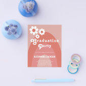 Retro 1970s  bloc Afstuderen begroting Flyer (Enkel)